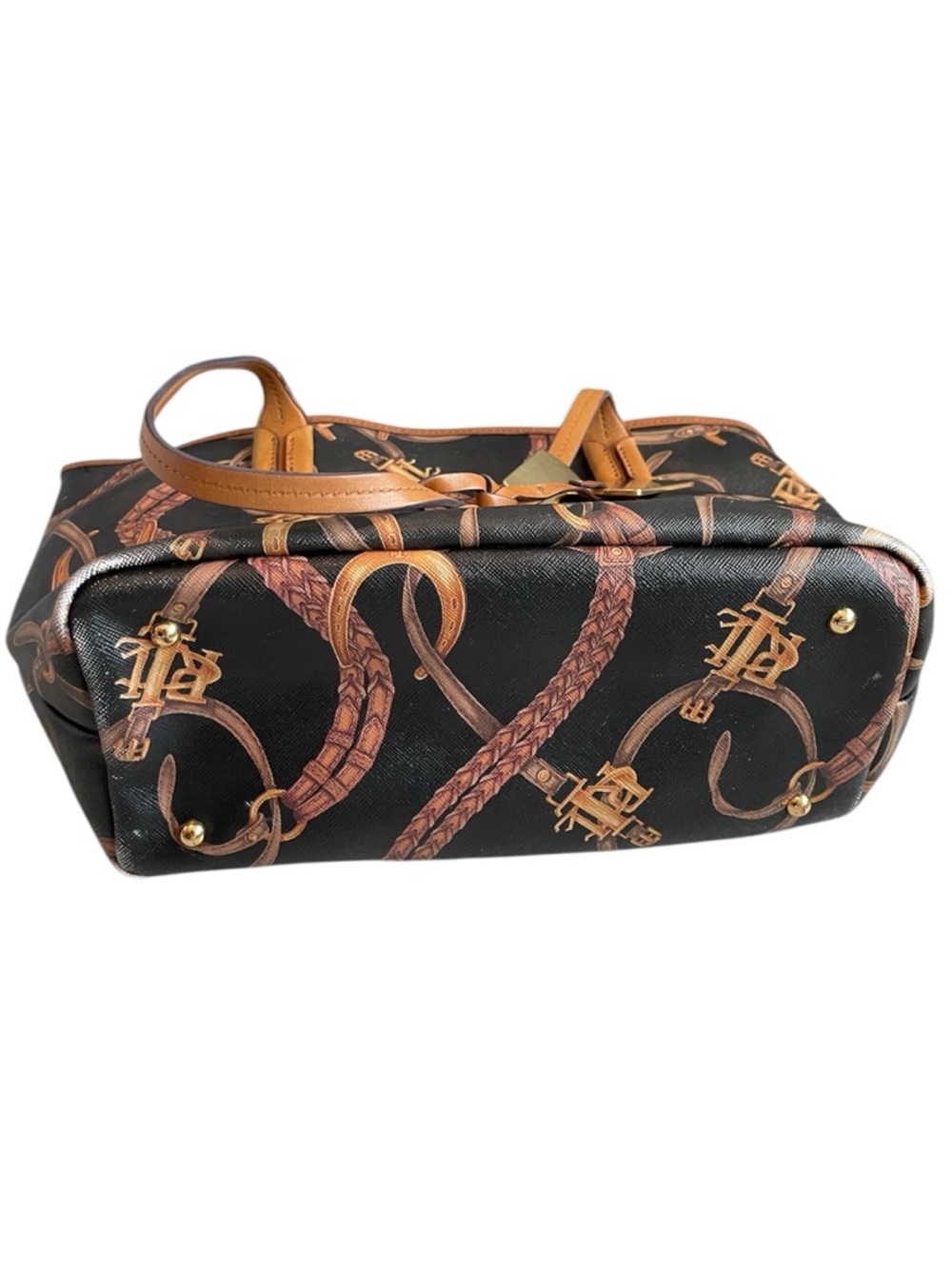 Ralph Lauren Black and Tan Tote Bag - Picture 3 of 11